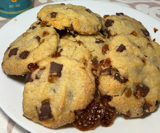 Gooey Olive Oil Choc Chip Cookies