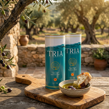 2x TRIA Single Estate Extra Virgin Olive Oil 500ml | 2 Cans Bundle